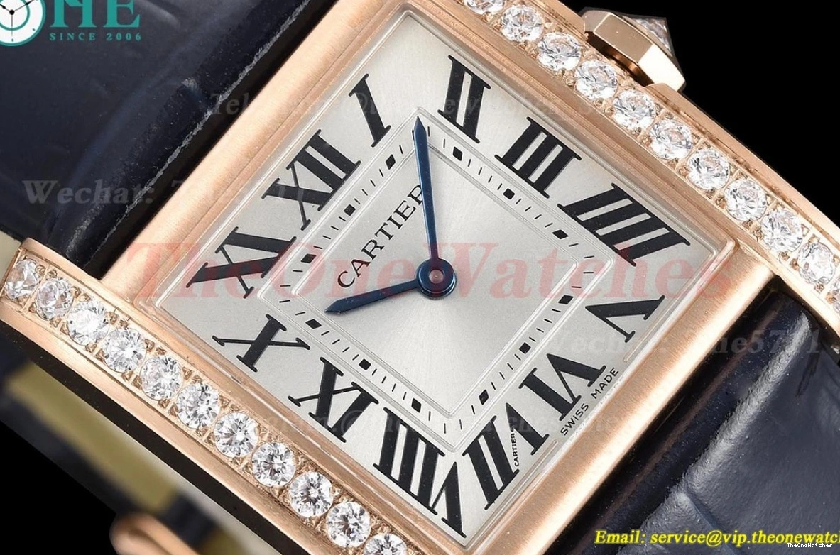 27mm Blue Française RG Dia Quartz Dial LE 8848F Tank Silver 0321